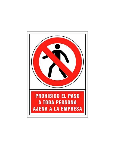 Pictograma syssa senal de prohibicion prohibido el paso a toda persona ajena a la empresa en pvc 245x345 mm