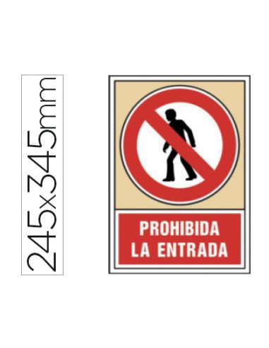 Pictograma syssa senal de prohibicion prohibida la entrada en pvc 245x345 mm
