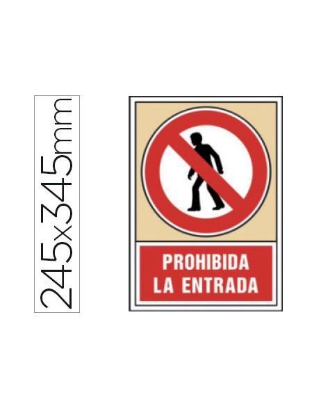 Pictograma syssa senal de prohibicion prohibida la entrada en pvc 245x345 mm