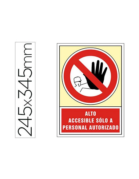 Pictograma syssa senal de prohibicion alto accesible solo a personal autorizado en pvc 245x345 mm