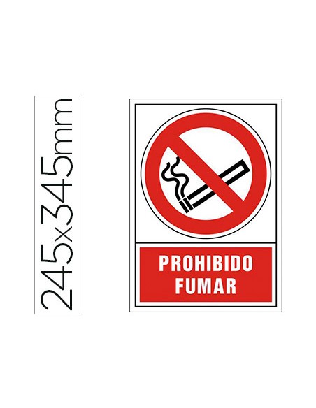 Pictograma syssa senal de prohibicion prohibido fumar en pvc 245x345 mm