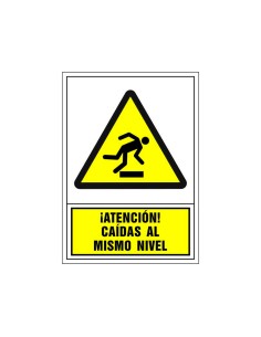 Pictograma syssa senal de advertencia atencion caidas al mismo nivel en pvc 245x345 mm