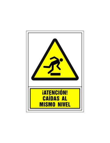 Pictograma syssa senal de advertencia atencion caidas al mismo nivel en pvc 245x345 mm