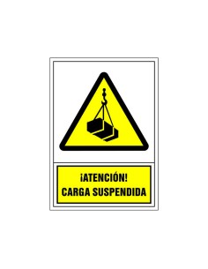 Pictograma syssa senal de advertencia atencion carga suspendida en pvc 245x345 mm