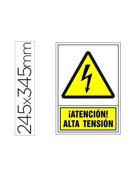 Pictograma syssa senal de advertencia atencion alta tension en pvc 245x345 mm