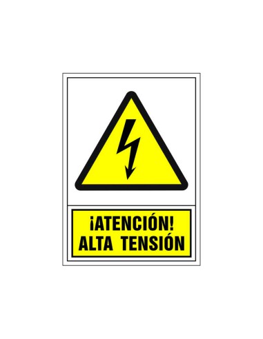 Pictograma syssa senal de advertencia atencion alta tension en pvc 245x345 mm