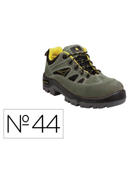 Zapatos de seguridad deltaplus trek de piel serraje puntera y suela composite verde talla 44