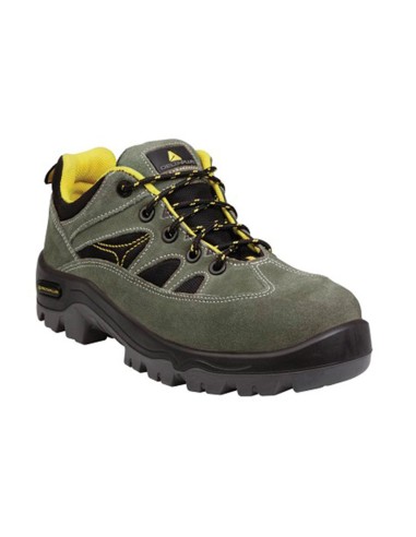 Zapatos de seguridad deltaplus trek de piel serraje puntera y suela composite verde talla 44