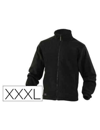 Chaqueta deltaplus polar con cremallera 2 bolsillos color negro talla 3xl