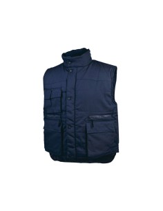 Chaleco deltaplus multibolsillos con cremallera cintura elastica color azul naranja talla xxl