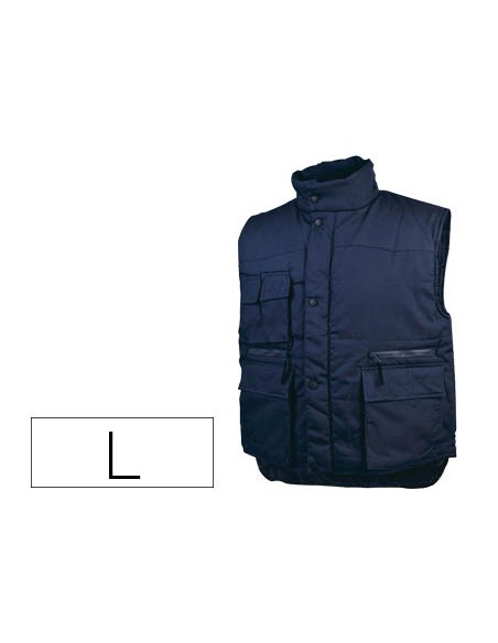 Chaleco deltaplus multibolsillos con cremallera cintura elastica color azul naranja talla l Chaleco deltaplus multibolsillos con cremallera cintura elastica color azul naranja talla l