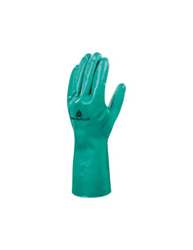 Guantes deltaplus tratado en nitrilo flocado de algodon especial para trabajos con liquidos quimicos talla 11