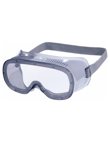 Gafas de proteccion deltaplus panoramicas montura flexible de pvc ventilacion directa talla ajustable color gris