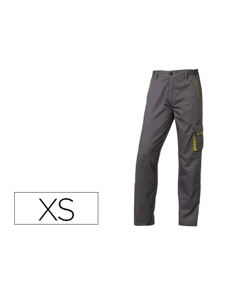 Pantalon de trabajo deltaplus cintura ajustable 5 bolsillos color gris verde talla xs Pantalon de trabajo deltaplus cintura ajustable 5 bolsillos color gris verde talla xs