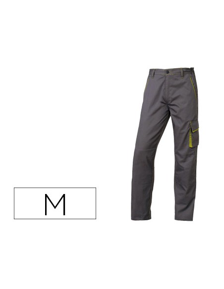 Pantalon de trabajo deltaplus cintura ajustable 5 bolsillos color gris verde talla m Pantalon de trabajo deltaplus cintura ajustable 5 bolsillos color gris verde talla m