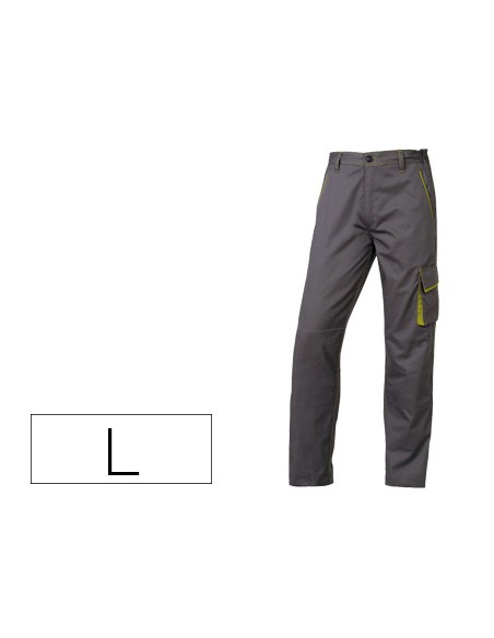 Pantalon de trabajo deltaplus cintura ajustable 5 bolsillos color gris verde talla l talla l Pantalon de trabajo deltaplus cintura ajustable 5 bolsillos color gris verde talla l talla l