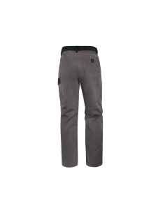 Pantalon de trabajo deltaplus cintura ajustable 5 bolsillos color gris verde talla 3xl