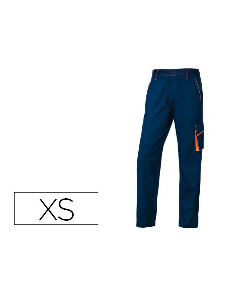 Pantalon de trabajo deltaplus cintura ajustable 5 bolsillos color azul naranja talla xs Pantalon de trabajo deltaplus cintura ajustable 5 bolsillos color azul naranja talla xs