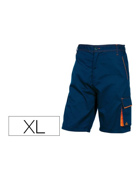 Pantalon de trabajo deltaplus bermuda cintura ajustable 5 bolsillo color azul naranja talla xl Pantalon de trabajo deltaplus bermuda cintura ajustable 5 bolsillo color azul naranja talla xl