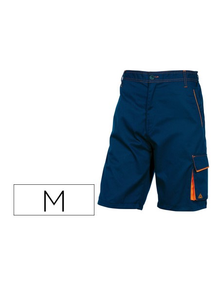 Pantalon de trabajo deltaplus bermuda cintura ajustable 5 bolsillos color azul naranjatalla m Pantalon de trabajo deltaplus bermuda cintura ajustable 5 bolsillos color azul naranjatalla m