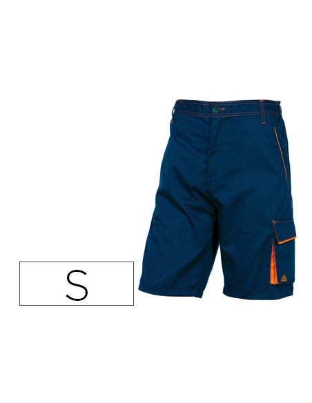 Pantalon de trabajo deltaplus bermuda cintura ajustable 5 bolsillos color azul naranjatalla s Pantalon de trabajo deltaplus bermuda cintura ajustable 5 bolsillos color azul naranjatalla s