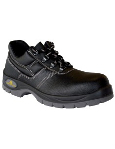 Zapatos de seguridad deltaplus de piel crupon grabada con forro absorbente y plantilla de latex color negro talla 42