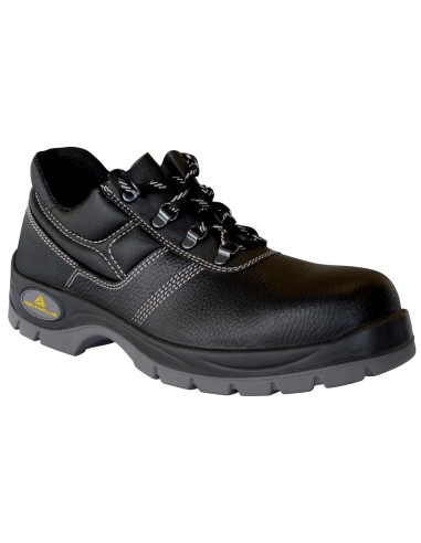 Zapatos de seguridad deltaplus de piel crupon grabada con forro absorbente y plantilla de latex color negro talla 42