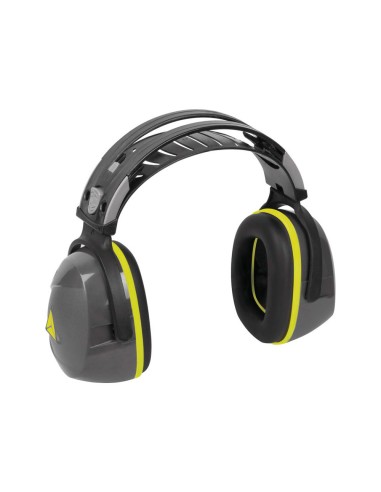 Casco antiruido deltaplus con orejeras ajustable en altura norma snr 30 db color gris negro