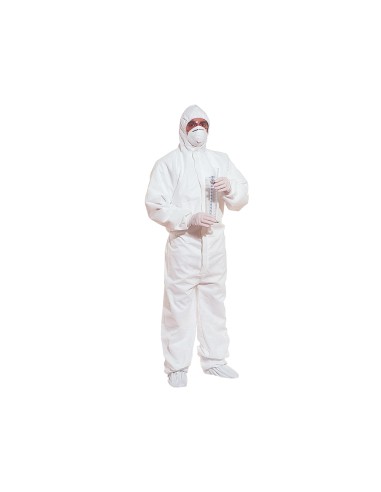 Traje de seguridad deltaplus polipropileno con capucha de un solo uso color blanco talla xl