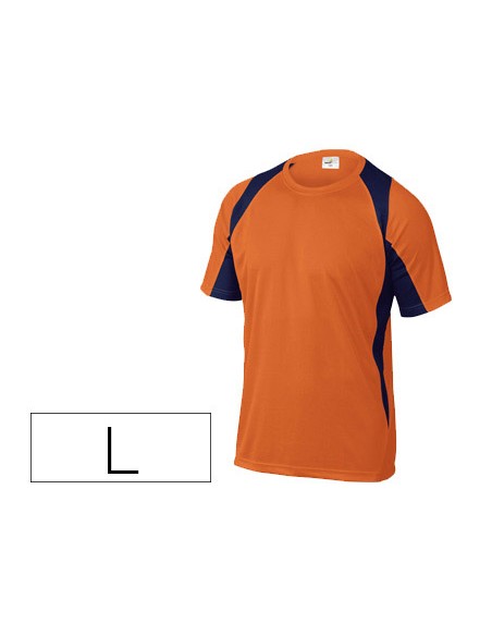 Camiseta deltaplus poliester manga corta cuello redondo tratamiento secado rapido color naranja marino talla l Camiseta deltaplus poliester manga corta cuello redondo tratamiento secado rapido color naranja marino talla l