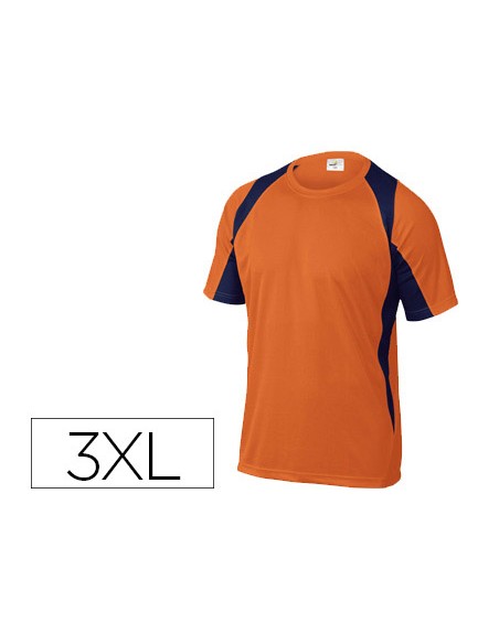 Camiseta deltaplus poliester manga corta cuello redondo tratamiento secado rapido color naranja marino talla 3xl Camiseta deltaplus poliester manga corta cuello redondo tratamiento secado rapido color naranja marino talla 3xl