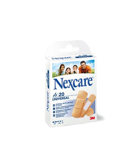 Tira protectora 3m nexcare para heridas y cortes plasticoimpermeable caja de 20 unidades diversos tamanos
