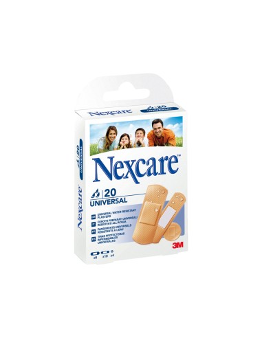 Tira protectora 3m nexcare para heridas y cortes plasticoimpermeable caja de 20 unidades diversos tamanos