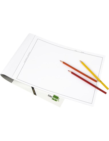 Bloc dibujo liderpapel lineal encolado 230x325mm 20 hojas 180 gr m2 con recuadro