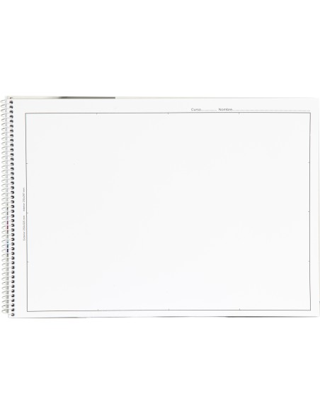 Bloc dibujo liderpapel lineal espiral 230x325mm 20 hojas 180 gr m2 con recuadro perforado