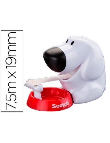 Portarrollo sobremesa scotch doggy c31 de 19mm x89 mt incluye rollo de cinta magic