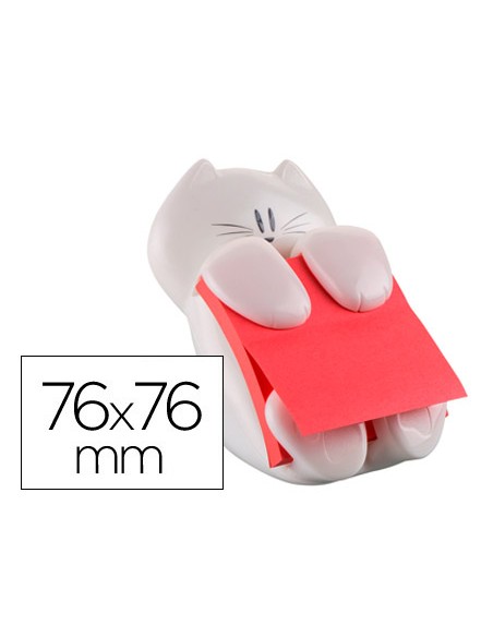 Soporte bloc de notas adhesivas quita y pon post it z note gato 76x76 mm