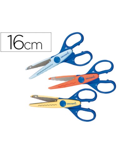 Tijera escolar liderpapel cortes en zig zag ondas pequenas y ondas grandes unidad