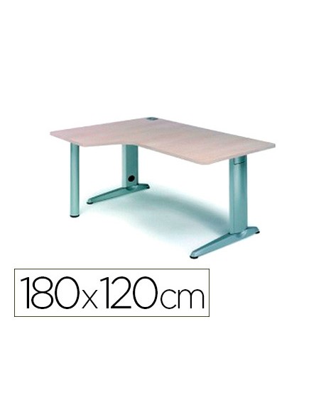 Mesa rocada serie metal 180x120 cm izquierda acabado ac02 gris Mesa rocada serie metal 180x120 cm izquierda acabado ac02 gris