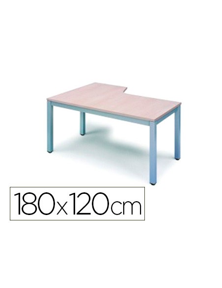 Mesa rocada serie executive 180x120 cm derecha acabado ad04 aluminio blanco Mesa rocada serie executive 180x120 cm derecha acabado ad04 aluminio blanco