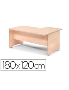 Mesa rocada serie work 180x120 cm izquierda acabado aa01 haya haya
