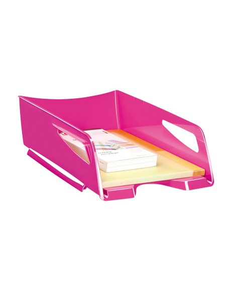 Bandeja sobremesa cep maxi de gran capacidad plastico rosa 386x270x115 mm