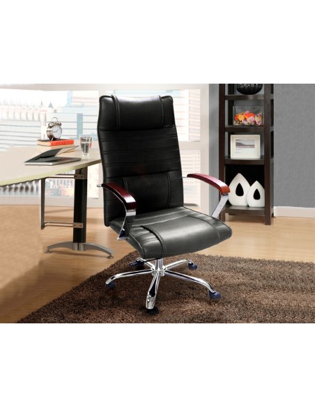 Silla de direccion q connect con respaldo alto regulable en altura alto 119060mm ancho 750mm y prof 520mm negra Silla de direccion q connect con respaldo alto regulable en altura alto 119060mm ancho 750mm y prof 520mm negra