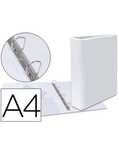 Carpeta canguro 4 anillas mixtas 40mm esselte a4 plastico blanca