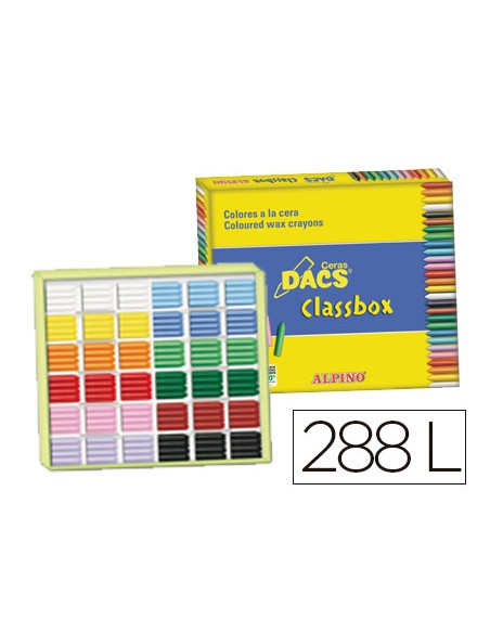 Lapices cera dacs classbox caja de 288 unidades 12 colores surtidos