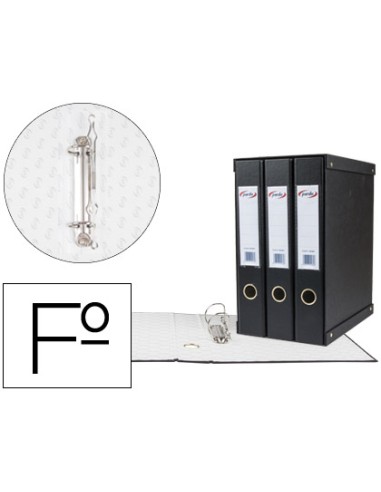 Modulo pardo 3 archivadores de palanca folio 2 anillas de 40 mm color negro 350x200x300 mm