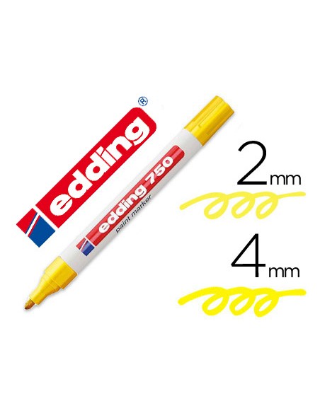 Rotulador edding punta fibra 750 amarillo punta redonda 2 4 mm