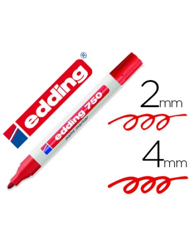 Rotulador edding punta fibra 750 rojo punta redonda 2 4 mm