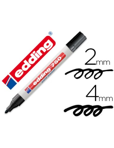 Rotulador edding punta fibra 750 negro punta redonda 2 4 mm