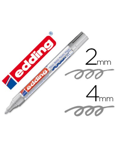 Rotulador edding punta fibra 750 plata punta redonda 2 4 mm